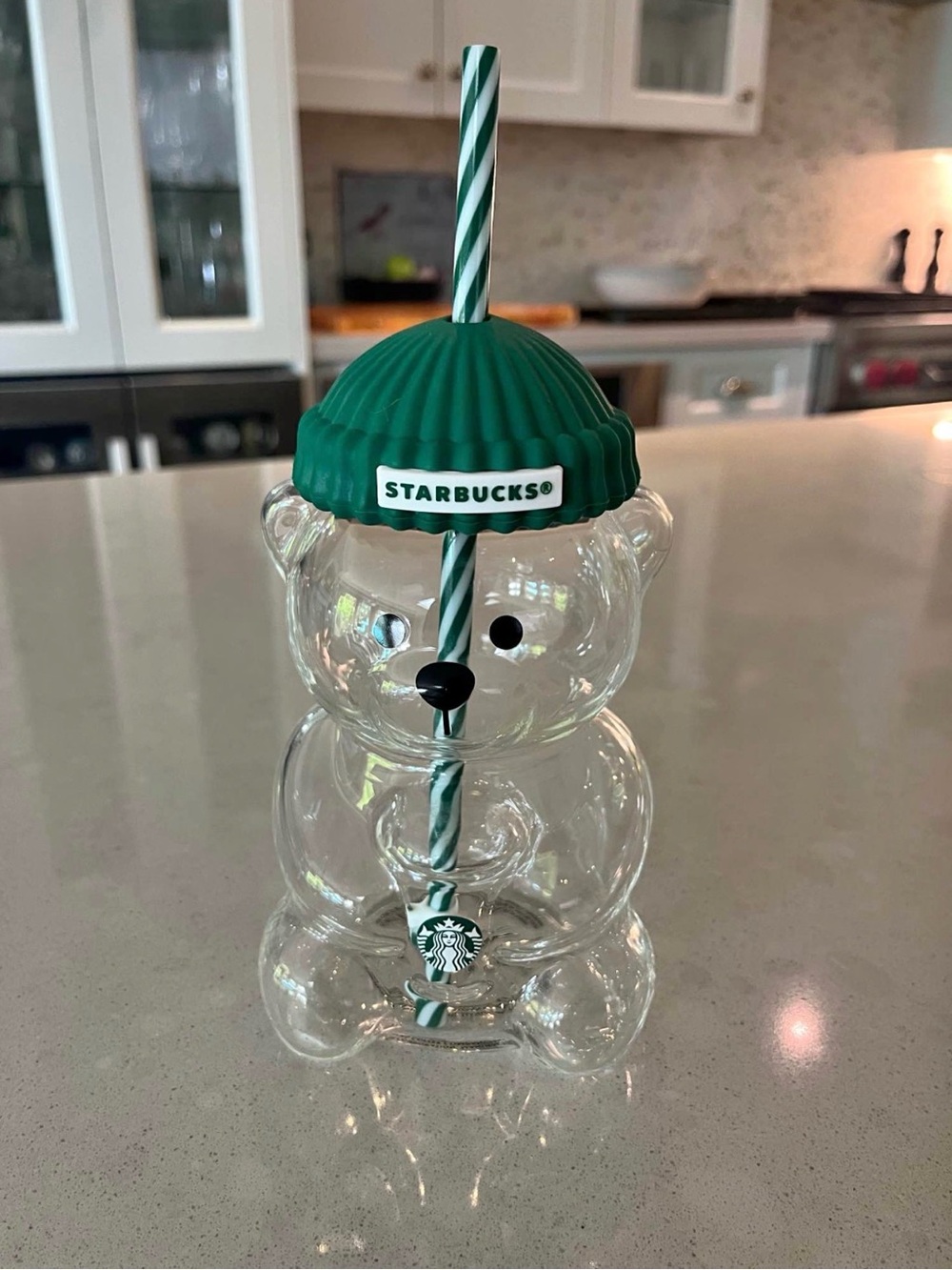 NWT Starbucks Limited Edition Holiday Bear Tumbler Cup With Straw